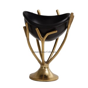 Quemador de incienso hecho a mano chapado en oro brillante de lujo Diseño de cuenco de forma redonda Fragancia para el hogar y el vestíbulo Suministros de diseño minimalista - Product Image 6