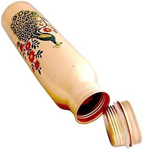 ขวดน้ำทองแดง100% คุณภาพสูงขวดทองแดงทำมือเพื่อการดีท็อกซ์ธรรมชาติป้องกันแบคทีเรียและดีไซน์หรูหรา - Product Image 1