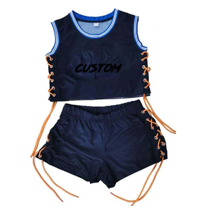 Sports personnalisés grande taille été sans manches polyester Biker Shorts ensembles pour femmes deux pièces ensemble vêtements haut court 2 pièces ensemble - Product Image 3