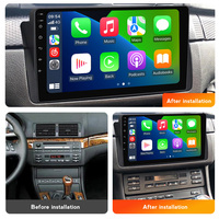 Radio Mobil Navifly Android 13 Layar QLED Kamera Panorama 360 untuk BMW E46 ADAS DVR Navigasi GPS Kipas Pendingin BT