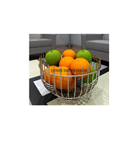 Paniers de table en fil métallique pour l'organisation et le stockage de la cuisine Panier d'affichage plaqué couleur argent pour support de fruits et légumes