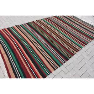 พรมขนแกะสีน้ำตาล6 x 11.3ft แบบดั้งเดิมงานเย็บปะติดปะต่อกันพรมตุรกีสี่เหลี่ยมผืนผ้าสำหรับห้องนั่งเล่นพรมยางข้างเตียงทางเดินใหม่ - Product Image 2