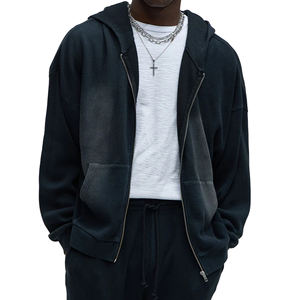 Sweat à capuche oversize délavé à l'acide 100% coton Automne 360 GSM Homme Vente chaude Look élégant - Product Image 1