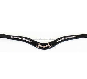 Bandas para la Frente de Cuero con Forma de Ola, 2 Hileras de Cristales con Mordaza para Caballo, Disponibles en Todos los Tamaños y Colores Personalizados - Product Image 5