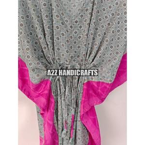 Vestido caftán largo elegante para mujer superventas verano primavera Maxi Abaya con cuello en V bata de seda ajustada suelta tejido - Product Image 5