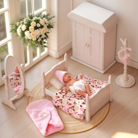 Poupées Reborn Aurora Mini de Babeside, 3 pouces, entièrement en silicone, poupées Reborn endormies, nouveau-né fille
