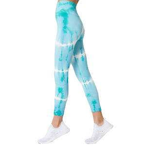Leggings de yoga décontractés à taille haute respirants pour femmes avec impression de logo de marque personnalisée - Product Image 2