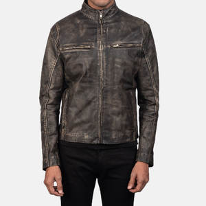 Chaqueta de cuero para hombre personalizada con cuello de béisbol, chaqueta de cuero para hombre adecuada para exteriores, chaqueta de cuero para hombre - Product Image 4
