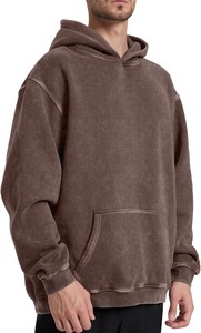 Sweat à capuche pour homme unisexe Vintage Heavyweight Wash Fleece Cotton Sweatshirt Baggy Oversized Hooded Sweatshirt - Product Image 2