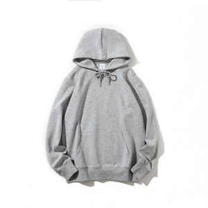 Sudadera con capucha de algodón de 300g con logotipo personalizado del fabricante, sudadera informal de Color sólido para hombre, forro polar antiretráctil bordado, temporada Otoño/Invierno con logotipo personalizado - Product Image 3