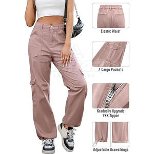 Pantalón cargo ligero y transpirable Estilo atemporal Pantalón cargo multibolsillo para mujer para uso diario - Product Image 3