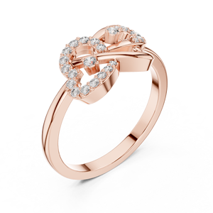Anillo de Compromiso con Diamante Redondo Estilo Infinito con Elegante Diseño en Espiral |   Joyería Fina Nupcial de Lujo - Product Image 3