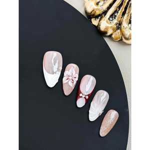 Blush Crystal Bloom Press-On Nail Art - Product Image 6