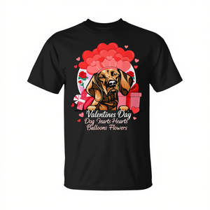 Camiseta con estampado de corazones de perros y flores para el día de San Valentín - Product Image 2