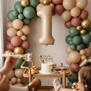 Caramel Number Globe N1 Globos de fiesta de 100 cm para Decoración de cumpleaños - Product Image 2