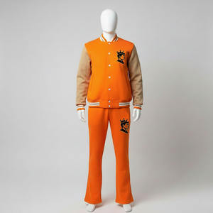 Custom Logo Breathable Tracksuit Outgoing Plain Dyed Heavyweight Hoodies Double Layer 100% Cotton Drop Shoulder Mens Sweatsuits - Product Image 2