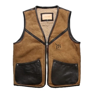 Chaleco de cuero de vaca para hombres Ropa exterior informal y duradera Servicio OEM Precio al por mayor Chaleco de cuero tarifa barata 2025 - Product Image 4
