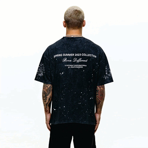 T-Shirt à Manches Courtes et Col Rond Surdimensionné en Satin de Coton 100% Lourd, Grande Taille, pour Homme, Sérigraphie, 220GSM - Product Image 2