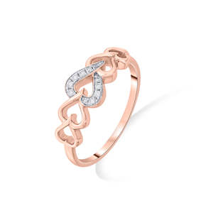 Anillo de diamantes de oro rosa de la marca Hearts & Hearts Fashion - Product Image 4