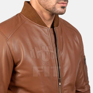 Veste en cuir à col montant personnalisable pour homme, confortable, légère, en tissu canvas pour l'hiver, service OEM disponible, imperméable - Product Image 6