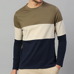 T-shirts en coton à manches longues de haute qualité pour hommes OEM fourniture directe d'usine logo personnalisé t-shirt décontracté uni en gros - Product Image 1