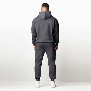 2025 meilleur gros automne et hiver nouvelle mode sweat à capuche décontracté blanc gris fumée couleur hommes à capuche Plus polaire ensemble - Product Image 6