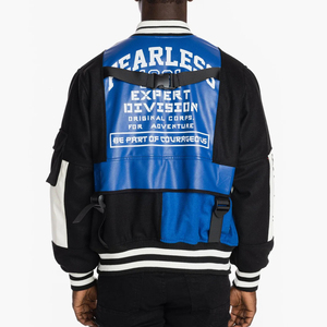 แจ็กเก็ตทีมกีฬาเบสบอลแขนเสื้อหนังปักลายสำหรับผู้ชาย - Product Image 4