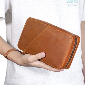 Ando <b>Bag</b> Leather Electronics Organizer Travel <b>Tech</b> Pouch Cable Charger Storage <b>Bag</b> with Detachable Wrist Strap - Product Image 1
