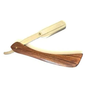 Maquinilla de afeitar clásica para hombre con mango de madera Garganta cortada de acero inoxidable para uso en barbería - Product Image 4