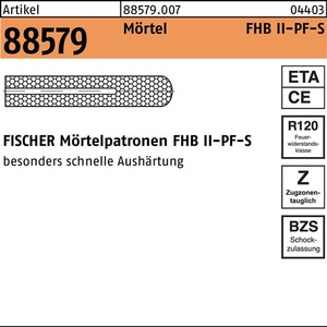 Fischer R 88579 FHBII-PF 12x 75 -S, Cartucho de Mortero para Anclajes de Hormigón, Paquete de 10 Piezas, Empaque Individual - Product Image 1