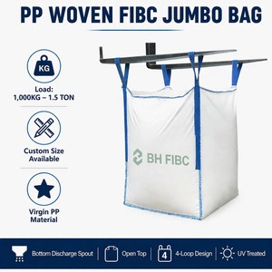Sac Jumbo FIBC en PP pour Ciment, Sable, <span class=keywords><strong>Gravier</strong></span> 1000Kg 2000Kg Facteur <span class=keywords><strong>de</strong></span> Sécurité 5:1 Conteneur <span class=keywords><strong>de</strong></span> 1 Tonne pour Chantier <span class=keywords><strong>de</strong></span> Construction - Product Image 1