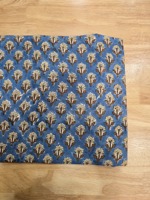 Tissu en coton premium imprimé à la main motif floral bleu, doux, respirant, écologique, séchage rapide, pour sacs, rideaux, confection de vêtements