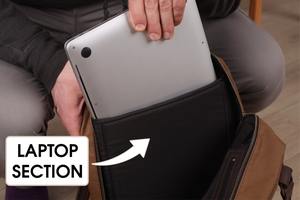 Sac à dos en toile en cuir véritable, voyage, extérieur, école, travail, randonnée, durable, unisexe, multi-poches, grande capacité, écologique - Product Image 3