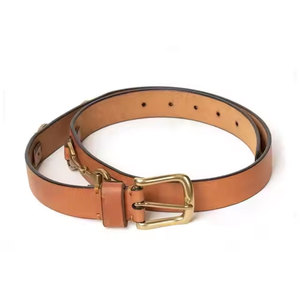 Cinturones de cuero puro ecuestres de alta calidad para mujer, cinturones de cuero lisos, hebilla dorada, cinturón para montar a caballo, doma femenina - Product Image 2