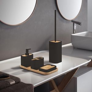 Giglio porta scopino da bagno con altezza 46.2 cm nero opaco zaino per 1 - Product Image 3
