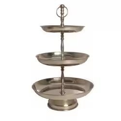 Décoration de fête d'anniversaire métal fer 3 niveaux support à gâteau Cupcake & fruits plateau de service support couleur blanche par Decor impex - Product Image 3