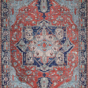 Adiva alfombra turca hecha a máquina técnica Jacquard respaldo de algodón lavable para el hogar 43 exportación al por mayor Tapis Gaziantep - Product Image 1