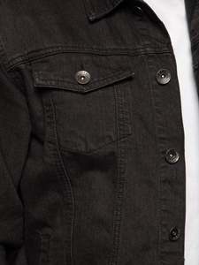 Chaqueta vaquera con cuello levantado de alta calidad para hombre personalizable 100% algodón Casual Invierno bajo MOQ XL tamaño High Street Style - Product Image 2