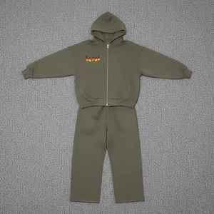 Conjunto Deportivo de 2 Piezas para Hombre, Diseño Holgado, Chaqueta con Cremallera Ecológica y Pantalones Deportivos de Pierna Recta, Venta al Por Mayor de Fábrica - Product Image 4