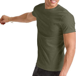 Factory Price Custom Logo Men's Short Sleeve T-Shirt Simple <b>Apparel</b> in Polyester Spandex Solid Pattern Jersey Fabric - Product Image 4