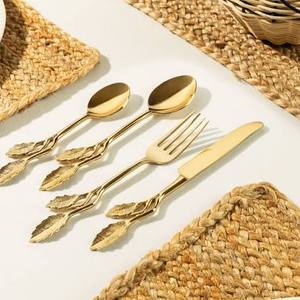 Cubiertos de Latón de Primera Calidad para Vajilla, Utensilios de Cocina y Mesa de Metal Pulido a Mano para Bodas - Product Image 1