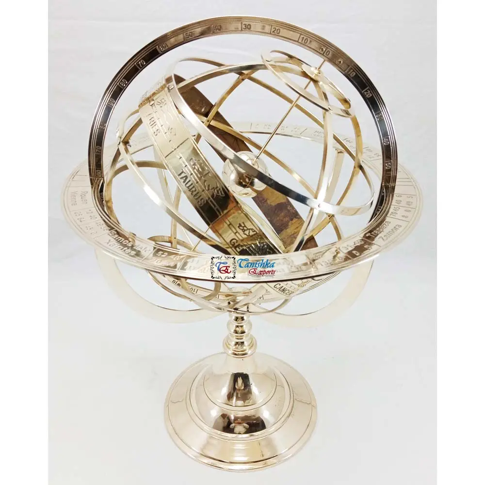 Brass Vintage Celestial Armillary Globe Showpiece Armillary Sphere Table Top Brass Celestial Globe Nautical Desktop Decor Gift