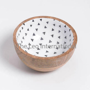 Bol en laiton et acier inoxydable, forme ronde, brillant, poli, martelé, moderne, de qualité supérieure, à deux compartiments - Product Image 2