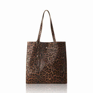 Bolso de compras de leopardo de cuero genuino hecho a mano en Italia-PL611 - Product Image 3