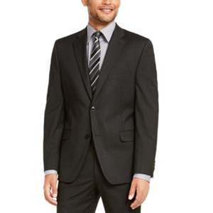 Giacca da Completo Nera Monopetto a Righe Elasticizzata da Uomo Alfani Taglia 38 - Product Image 1