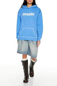 Trendy Style y2k oversized drop shoulder Hoodie for <b>women</b> screen print contrasting topstitching hood warm cozy hoodie for <b>Women</b> - Product Image 3