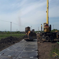 Tapis de protection au sol robuste pour le transport de composants de turbines d'éoliennes sur site d'installation, pour grue et plateforme de sol.