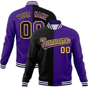 Navy Blue <b>Black</b> Varsity <b>Jacket</b> Sleek Dual tone Letterman Style Outerwear custom size and design - Product Image 1