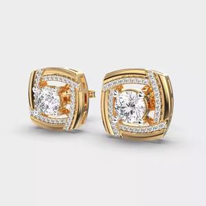 Pendientes de tuerca cuadrados de solitarios de 70 centavos, joyería de compromiso religioso de estilo religioso con moissanita como piedra principal - Product Image 2