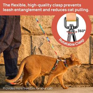 Rahat yumuşak hafif kaçış geçirmez ayarlanabilir çok renkli kumaş köpek kedi koşum ve tasma Set - Product Image 3